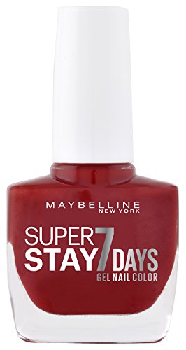 Maybelline New York Make-Up Superstay Nailpolish Forever Strong 7 Days Finish Gel Nagellack Cherry Sin / Farblack mit ultra starkem Halt ohne UV Lampe in knalligem Rot, 1 x 10 ml
