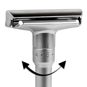 QSHAVE Adjustable Double Edge Classic Safety Razor with Razor Stand, 1 Razor & 1 Stand - Image 5