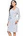 Produktbild Ekouaer Damen Nachthemd Negliee mit Morgenmantel lange Hülsen Pyjamas Zweiteilig Schlafanzug Nachtwäsche bequem Kimono