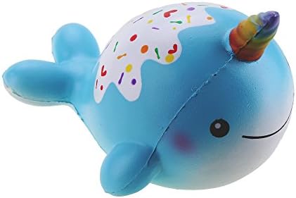Yummibear Squishies Slow Rising Decoration Uniwhale Squishy Stress Relief Toys 5.5" 1 Piece (blue)