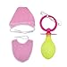 Produktbild Amosfun Erwachsene Cosplay Baby Schnuller Bib Hut Gag Spielzeug Pretend Baby Kids Party Zubehör Kit 3 Stücke (Rosa)