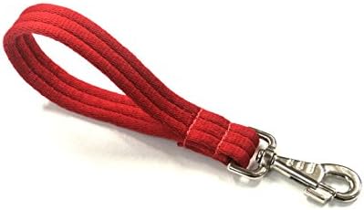 10" Short Close Control Dog Training Lead Leash 25mm Soft Air Webbing Traffic Walking Lead (10", Red)