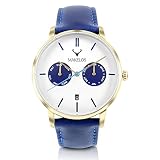 Makelos Byron Herrenuhr aus Edelstahl mit mechanischem Uhrwerk Armbanduhr mit wechselbarem Lederband Saphirglas und Glasboden als Uhren für Männer und Herren im Sale