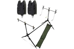 RILOOP Carp Fishing Pod & Alarms With Swingers 2 Bite Alarms, 3 Rod Rests & Bag