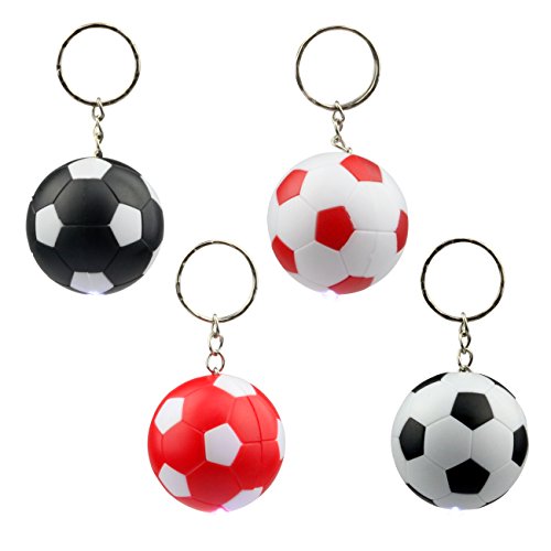 10x Fussball Schluesselanhaenger mit LED-Lampe in 4 Farbkombinationen - 2