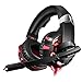 Produktbild Kopfhörer für PC-Spiele Kopfhörer mit Mikrofon LED HiFi Sound Metall Noise Cancelling Over Ear Gaming Headsets für PS4, Xbox, Pc, Smartphones,Red