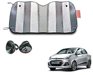 WolkomHome Silver foil Shade UV Protection Curtain Car Sunshade Film Windshield Visor Front Windshield Sunshade Cover for Hyundai Xcent