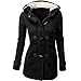 Produktbild Elecenty Damen Lange Wintermantel Mit Kapuze Windbrecher Sweatshirt Mantel Outwear Winterjacke Sweatjacke Parkajacke Jacke steppjacke Outdoorjacke Übergangsjacke Trenchcoat (XXL, Schwarz)
