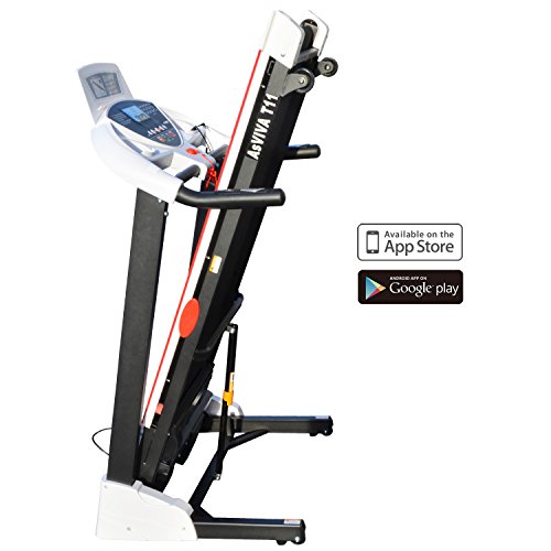 AsVIVA T11 Laufband App-Bluetooth kompatibel (ein Heimtrainer Fitnessgerät mit Multifunktionscomputer und LCD Anzeige, Soundsystem, Pulsmessung Tablet und Smartphone Halterung – klappbar Lauftrainer) - 2