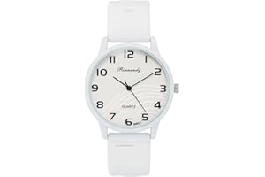 ALCENTIS Montre Femme Bracelet Silicone - Look très Tendance - Grand Cadran Rond