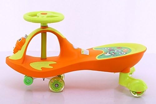 New Design Kids Swivel Swing Wiggle Gyro Twist Ride Car Scooter With illuminating Wheels (Orange)