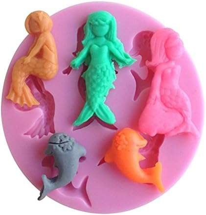 Karen Baking Mermaid Shaped Chocolate Candy Jello 3D Silicone Cake Mold For Cake Fondant Decorating