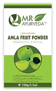 MR Ayurveda 100% Pure Amla Powder | Amla Powder for Hair Black | Amla Powder for Face | Amla Powder Organic | Amla Powder for Skin Whitening | No added Chemicals, 100 Grams
