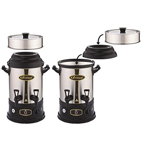 IMZA Wasserkocher Teebereiter Teemaschine (8 Liter, ca. 80 Gläser, geeignet für gewerbliche Verwendung) / 1700 Watt/ aus rostfreiem Cr-Ni-Edelstahl/ inkl. Sieb/ Maße: 47x32x31 cm - 2