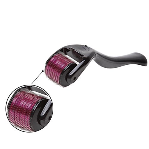 niceeshop(TM) Professionelle Haut Nano Micro Nadel Roller Narben Entfernen Zur Behandlung von Akne Pickel Falten Narbe (2mm, Roserot und Schwarz) - 2