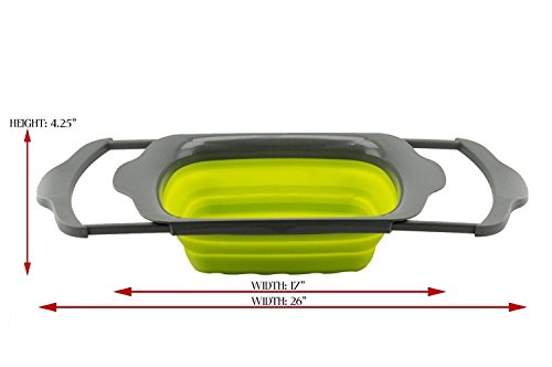 Erasky Küchensieb Schüssel Ausziehbar Faltbar Silikon Geschirr Sieb Küche Ordnung - 2