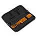 KING DO WAY Leather Barber Shears Hairdressing Haircut Scissors Organizer Zipper Pouch Bag Black