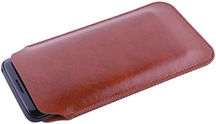 UltraJacket Light &amp; Slim Durable Vegan-Friendly PU Leather Sleeve Case with Microfiber Lining for Samsung Galaxy S8 (Saddle Brown)