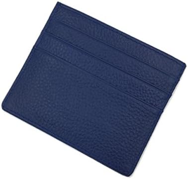 Slim Genuine Leather Credit Card Holder Wallet,6 Card Slots &amp; 1 Pocket Front Pocket Leather Wallet for Men &amp; Women (Royal Blue)