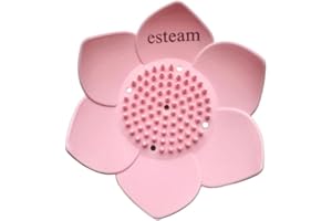 ESTEAM Lotus Flower Shower Steamer Holder – Non-Slip Soap Dish Tray for Bathroom – Pink Silicone Spa Accessory – Stylish Shower Shelf for Steamers or Soap