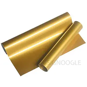 SIGNOOGLE Gold Golden Matte Finish Vinyl Car Wrap Sheet Roll Film Sticker Decal for Warping Car Furniture Laptop Bike (24 x 48 Inch)