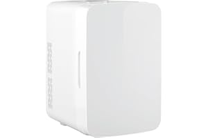 YASHE Mini Fridge, 10 Liter/12 Cans Small Fridgerator for Bedroom, AC/DC Thermoelectric Cooler and Warmer for Skincare Drink Office Dorm Car, White