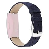 xue binghualoll Ersatz Woven Canvas Lederarmband für Fitbit Inspire/Inspire HR