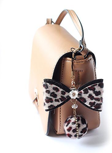 White-black Bow-knot with Ball Keyring Charm Dalmatian Pendant for Purse Bag Key Ring Chain Gift , New Collection