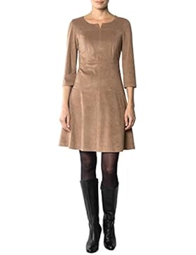 Daniel Hechter Damen Kleid Mikrofaser Dress Unifarben, Größe: 36, Farbe: Beige