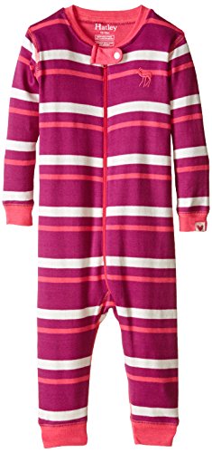 Hatley Baby-Girls Infant Sleepy Romper Soft Deer Neon Striped Pyjama Set, Pink, 18-24 Months