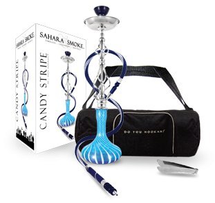 Luxus Shisha Sahara Smoke Candy Stripe Blue 1 Schlauch 76 cm - 2