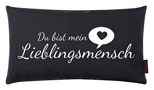 Kissen Lieblingsmensch schwarz 30x50cm Made in Germany