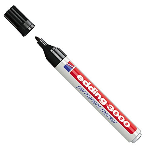 Edding 3000 - Marcador permanente (Negro, Negro, Blanco, De plástico, 3 mm, 10 pieza(s))