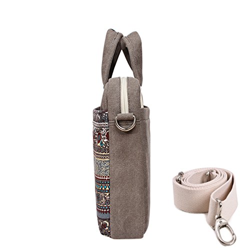 Gaofan Vintage Boh  me Stil Segeltuch Canvas Laptoptasche H  lle Sleeve Laptop Aktentasche f  r 15-15 6 Zoll MacBooks Laptops
