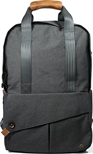 PKG Tote Pack Rucksack für alle 15" Notebooks & MacBooks - dunkelgrau [Großes Innenvolumen | Viele Taschen | Wetterfest | Brustgurt | Gepolsterte Schulterriemen] - LB08-15-DRI-DGRY