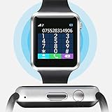 leegoal Bluetooth-Smart-Uhr, Touchscreen-Fitness-Uhr-Smart-Armbanduhr, SIM-Kamera-Tracker-Recorder-Audiovideo-Wiedergabe Smartphone-kompatibles IOS-Android-Telefon Mann-Frau-Kind-Schwarz