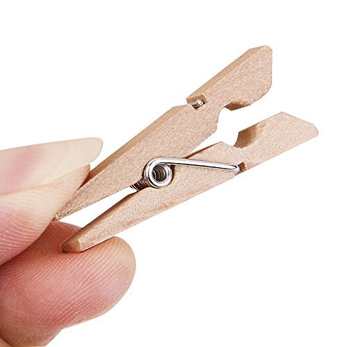 Natürliche Wäscheklammer, Aodoor Mini Holzklammern Deko Klammern Wäscheklammern Clips Fotopapier Peg(100 Stück) - 7