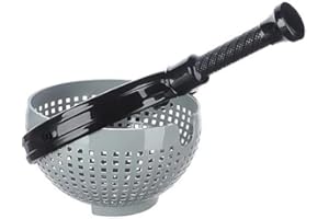 VINGARDIUM LEVIOSA Easy-to-Use Salad Spinner shakers Large Capacity Non-Scratch Colander Dryer Spina Collapsible Handle Home 360 Rotary Drain Rack Kitchen Cleaning Basket Washer Fruit Vegetable Lettuce Cleaner (Grey)