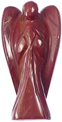 2" 5cm red jasper pocket angel ornament figure gem stone in organza gift bag healing ornament