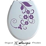 TREND DESIGN - Aufkleber für WC Toiletten Deckel ***Sweet Flowers No.2*** (Farbauswahl)