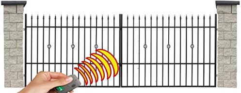 SO43 Entrance courtyard Double Gate Garden Gate Sparta with Electric. 300 x 150 cm 'Complete Set Including 2 Panels, 2. Total Width of approximately 383 Natural Stone Effect Post and Fittings)