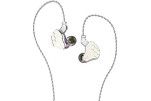 keephifi KBEAR Lark Écouteurs Intra-auriculaires IEM 1BA 1DD In Ear Monitor pour un Son Clair, Avec câble Amovible à 2 broches, écouteurs HiFi IEMs pour musiciens, chanteurs(Violet,Sans Micro)