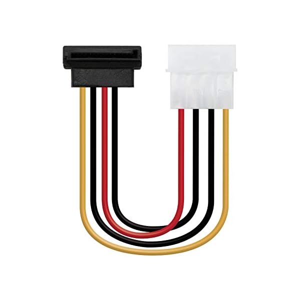 NANOCABLE 10.19.0201-OEM - Cable SATA alimentación acodado a MOLEX, 4pin/M-SATA/H, Macho-Hembra, 16cm