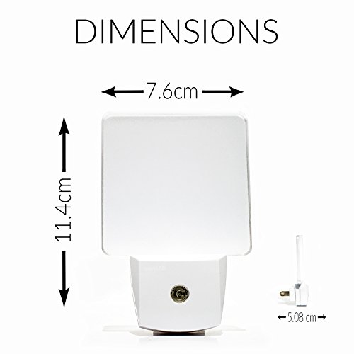 Packung mit 2 LED Nachtlicht | Enthält Dämmerung zum Dämmerungssensor, um Energie zu verringern (weiß) | LED-Wandlampe für einen Kinderzimmer Kinderzimmer | Energieklasse A+++ - 3