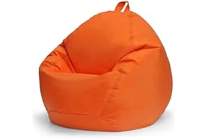 UGEFKMQ Pouf Géant Grand Extérieur Pouf Géant pour Chaise, Fauteuil D'Intérieur Et D'Extérieur, Housse Amovible, Tissu Oxford, Lavable en Machine, Imperméable,Orange,70 Cm * 80 Cm