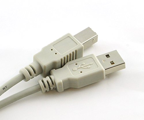 RHOMBUTECH® – 10m Premium USB 2.0 Hi-Speed Kabel A/B, Druckerkabel/Verbindungskabel, USB A-Stecker auf USB B-Stecker, hochwertige Verarbeitung, doppelt geschirmt für passgenaue Steckverbindung (10m, grau) - 3