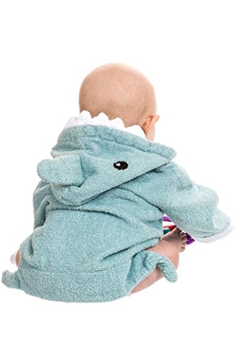 Kapuzenhandtuch Baby von Lexikind | kuscheliger Bademantel aus Frottee | Babyhandtuch mit Kapuze | lustiges Kapuzenbadetuch - 4