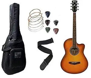 Ibanez Acoustic Guitar MD39C Right Handed Cutaway Guitar - Sunburst With Bag, Belt, Plectrums Complete Pack.