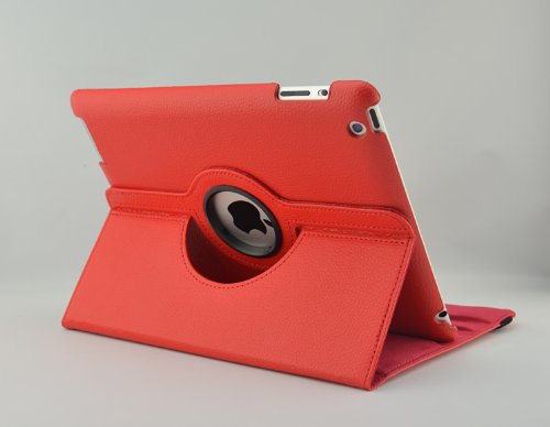 inShang Hülle für Apple iPad 2 iPad 3 iPad 4, Edles PU Leder Tasche Hülle Skins Etui Schutzhülle Ständer Smart Case Cover für Tablet iPad, Super Automatische Einschlaf-/Aufwach funktion, 360 Grad rotierende Schutzhülle mit Standfunktion + inShang Logo hochwertigen Stylus Eingabestift Stift - 3