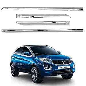 ModifyStyle Side Beading/Side Cladding/Door Garnish/Door Protector Chrome Suitable for Tata Nexon (2017 to 2020) Type 1 (Set of 4pcs)